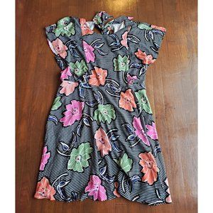 Eloquii Floral and Striped Dress